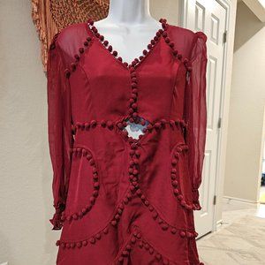 Avantlook Red Pompom Dress